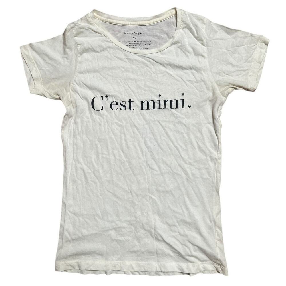 Mimi & August Cest Mimi White Top t-Shirt Size XS